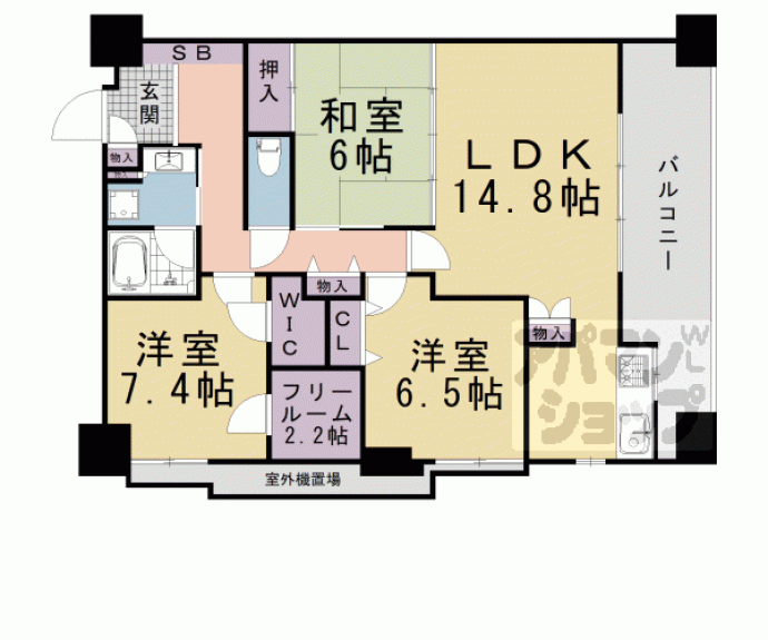 【ローレルコート三条堀川】間取