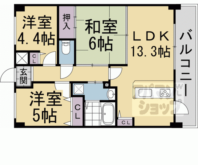 【サンマンションドゥーシェ御所前】間取