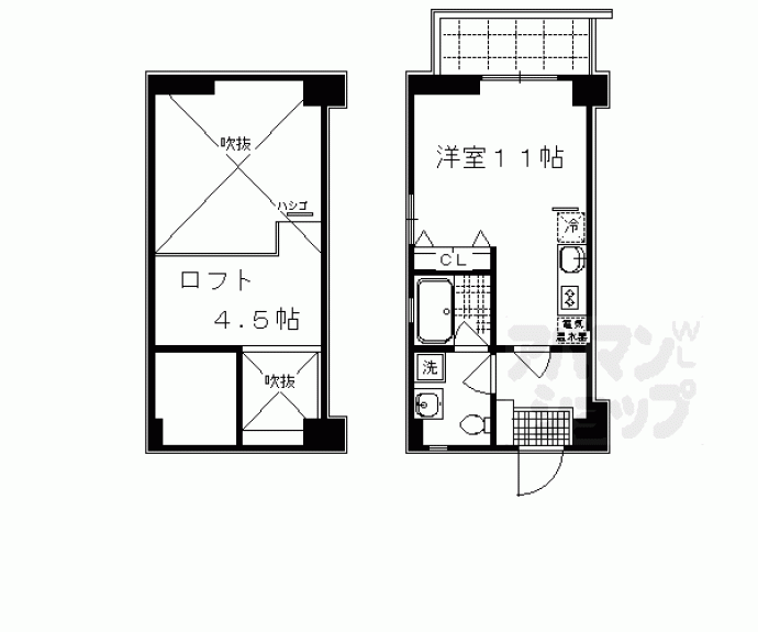 【ランブラス御所西】間取