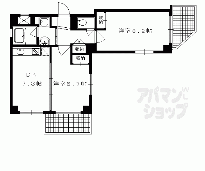 【智恵光院ハイツ】間取