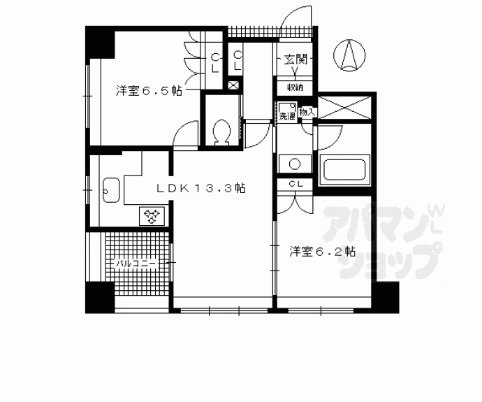 【リーガル京都二条城東】間取