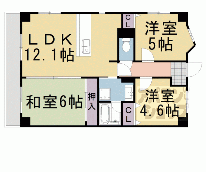 【レジオン四条堀川】間取