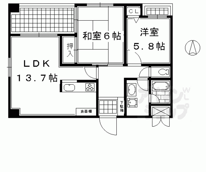 【御所南グリーンマンション東洞院】間取