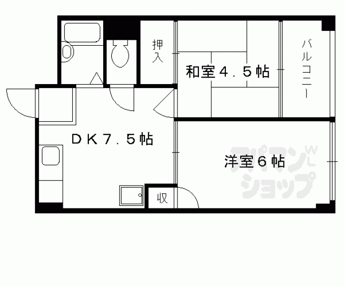 【富小路マンション】間取