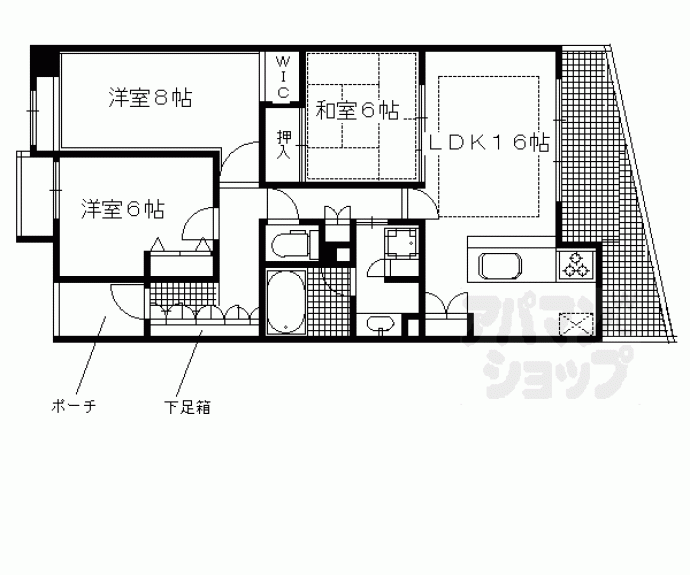 【グランクール河原町二条】間取
