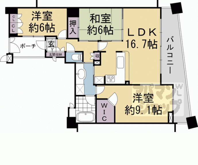 【グランクール河原町二条】間取