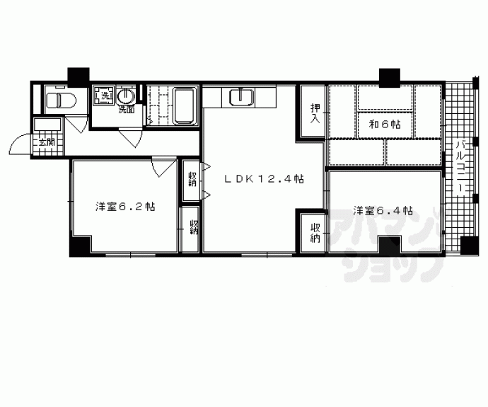 【サンロータス池治】間取