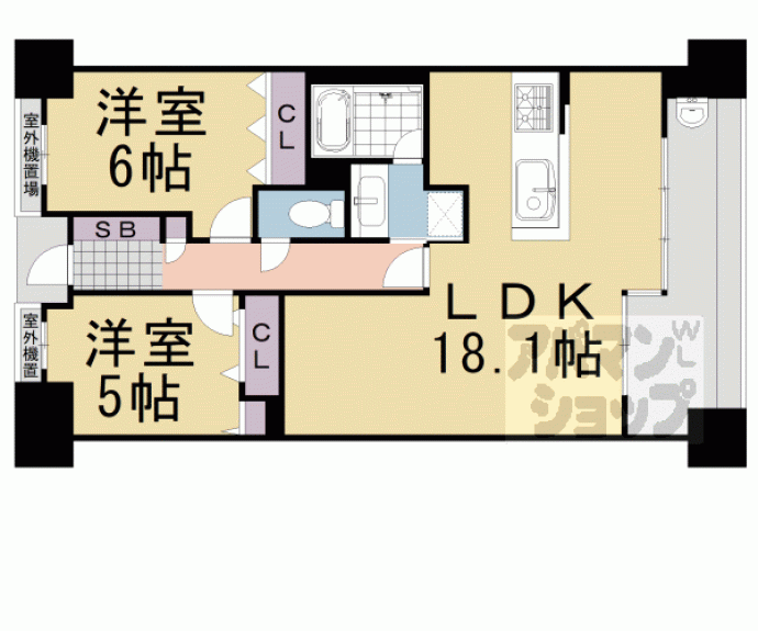 【メロディーハイム富小路蛸薬師】間取