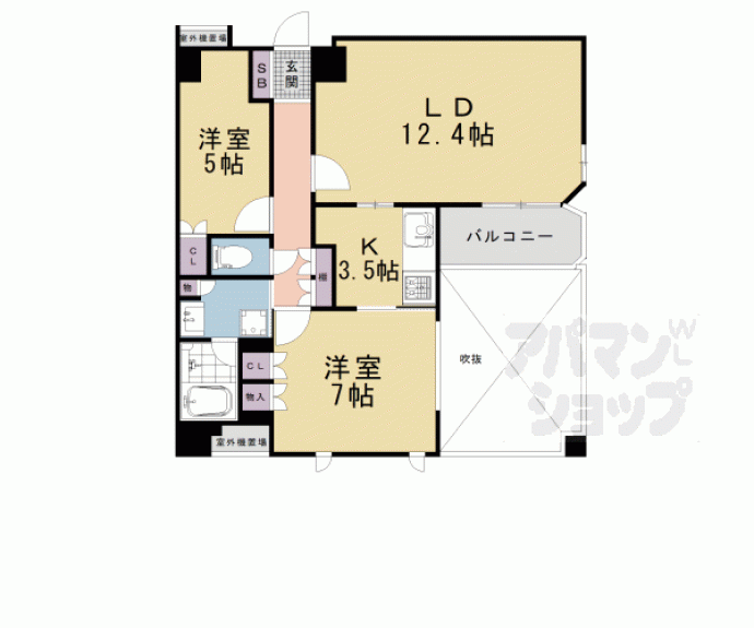 【サンマンションドゥーシェ室町冷泉町】間取