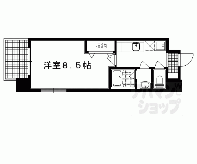 【ヴェルティカル二条城北】間取