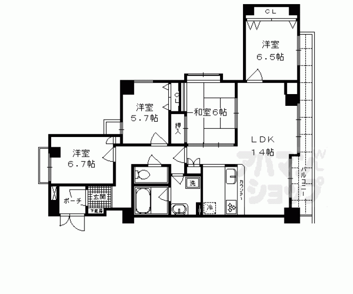 【フォルム堀川今出川】間取