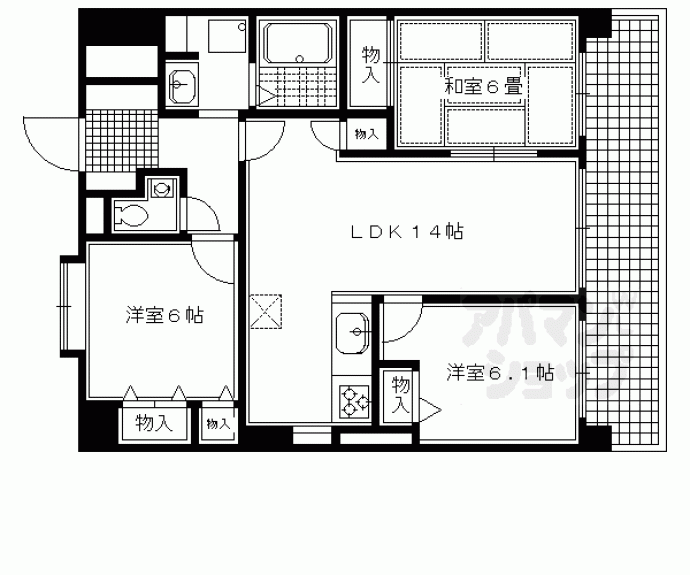 【ルイシャトレ下鴨本通】間取