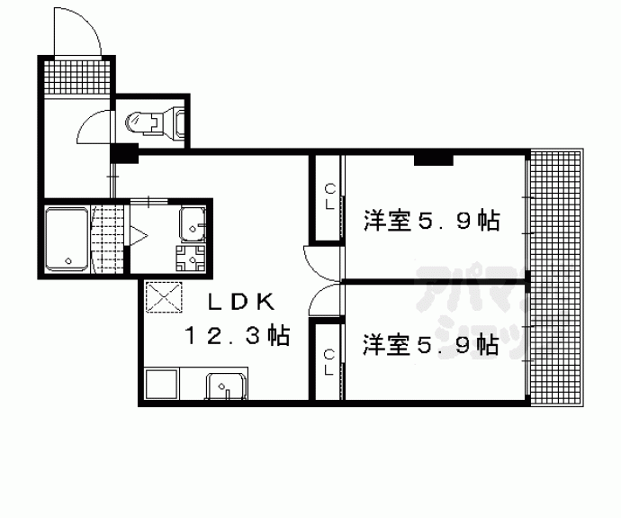 【下鴨貴船町マンション】間取