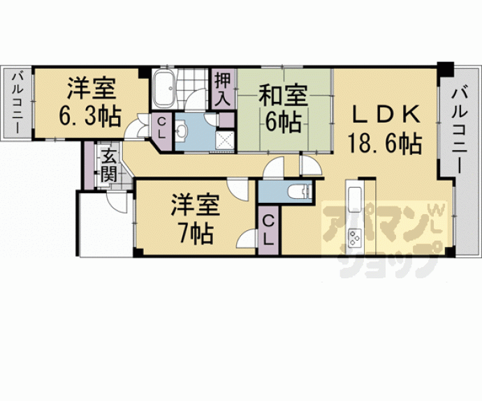 【イーグルコート聖護院】間取