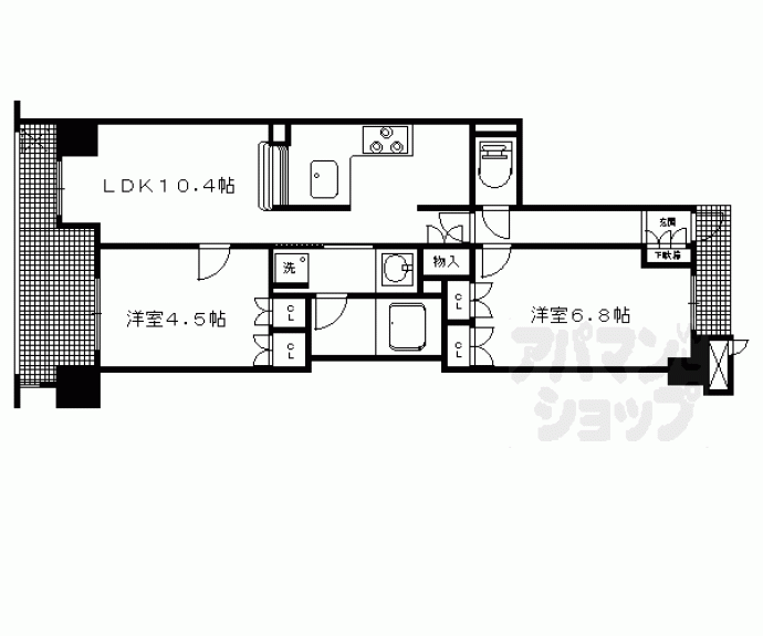 【イーグルコート聖護院】間取