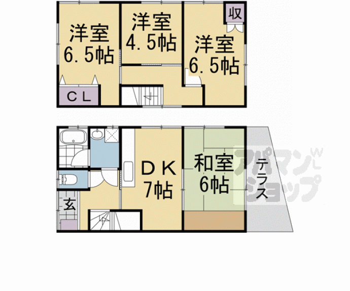 【岩倉花園町貸家381-2】間取