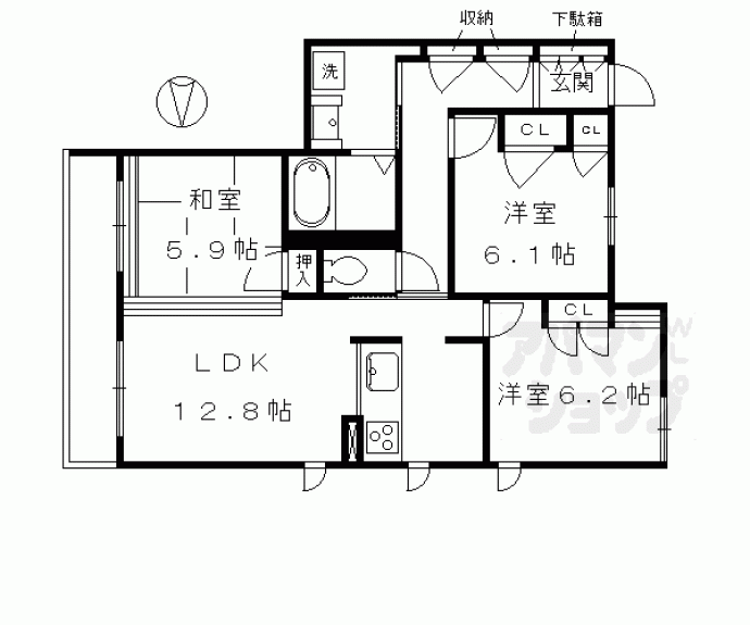 【ウインド・フィル華水邸】間取