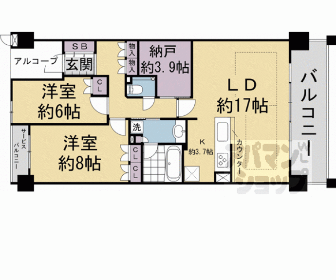 【プレミスト京都烏丸鞍馬口】間取