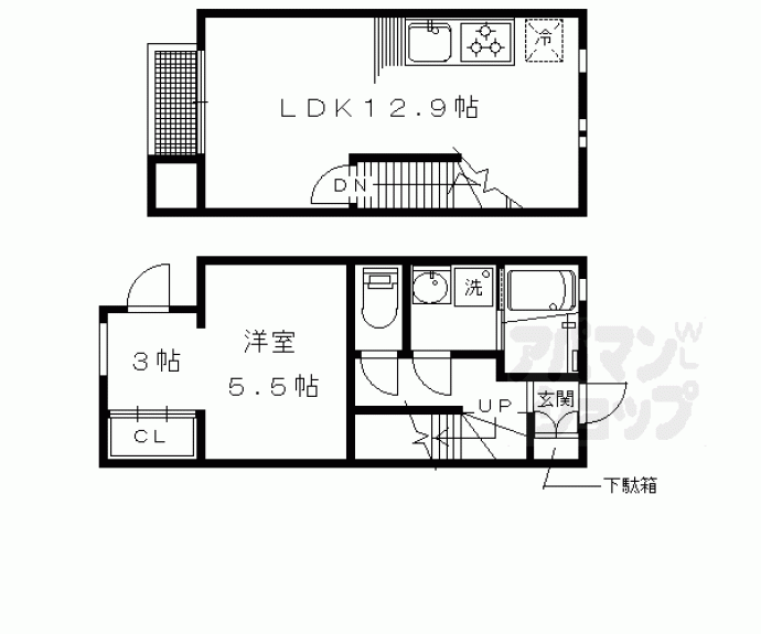 【岡崎西天王町貸家８４－２０】間取