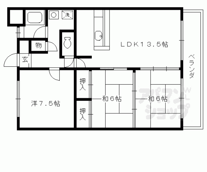 【第３４長栄ヴィラ大成さが】間取