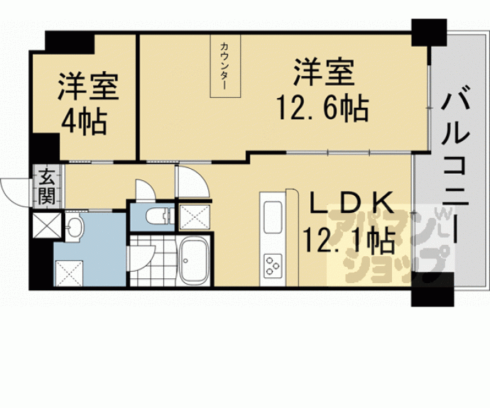 【プリオーレ２４堀川紫明】間取