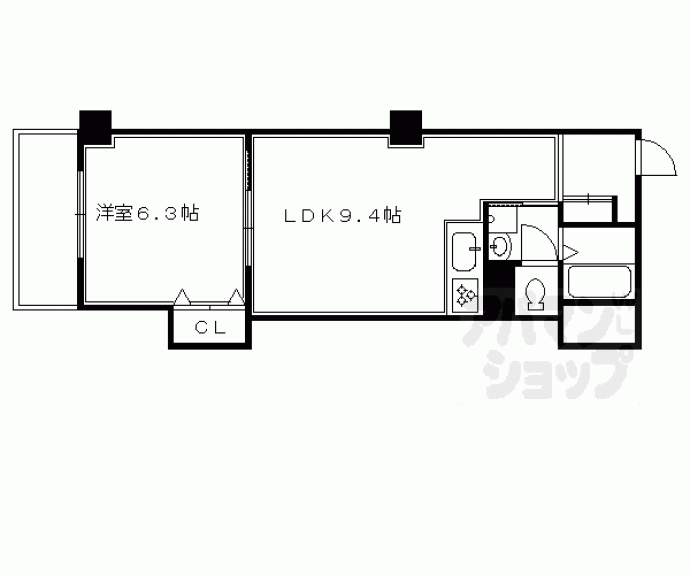 【賀陽コーポラス】間取