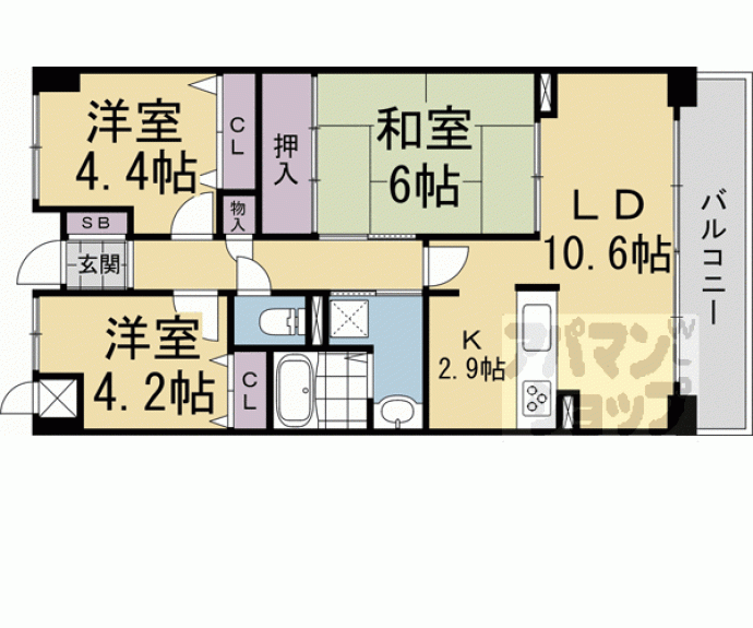 【Ｋ－Ｃｉｔｙ桂川Ⅰ番館】間取