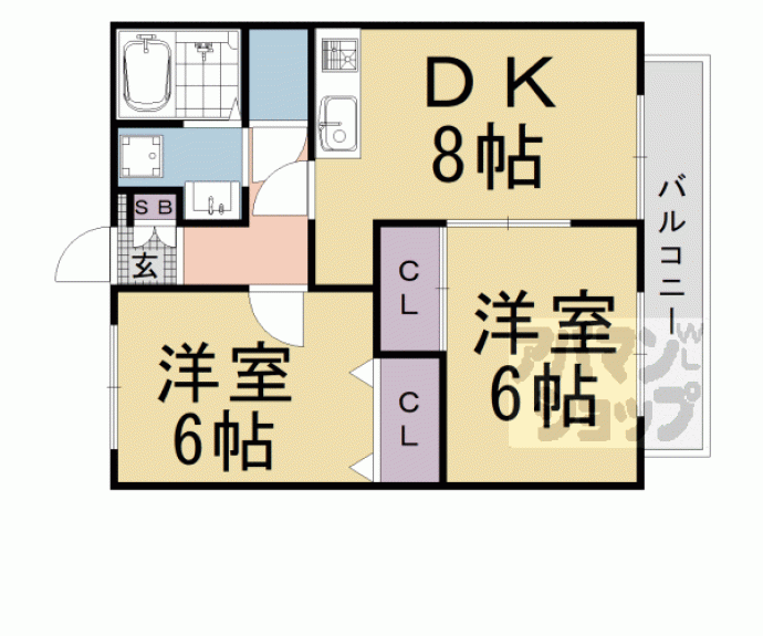 【ラ・ビルヌーブ桂】間取