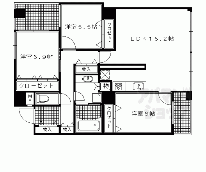 【シンフォニー嵯峨嵐山】間取