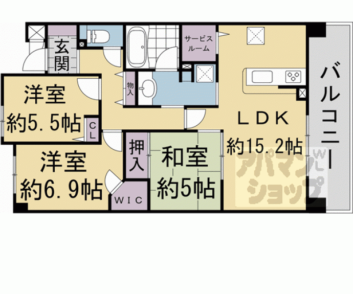 【パデシオン六地蔵　ザ・タワーレジデンス】間取