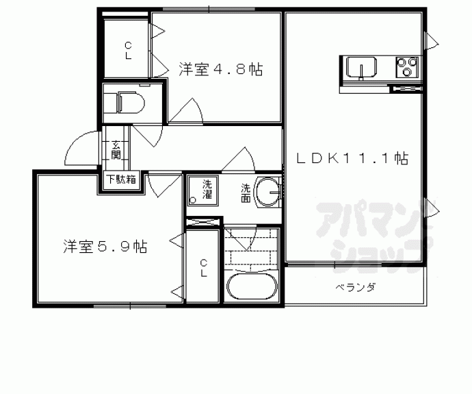 【ブリリアン鳴滝】間取