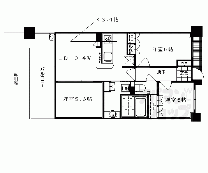 【サーパス西京極】間取