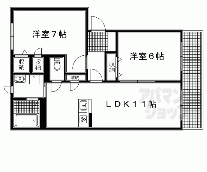 【シャーメゾン嵯峨野】間取
