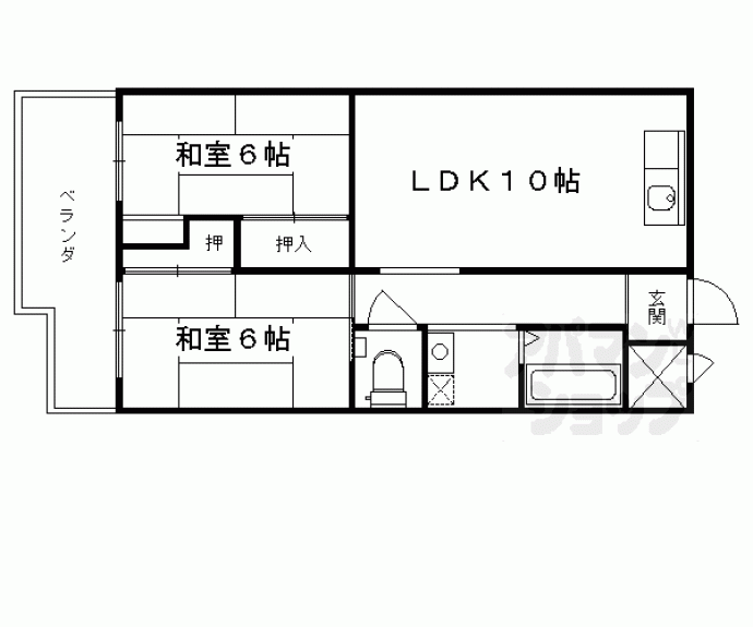 【西京極グリーンハイツ】間取