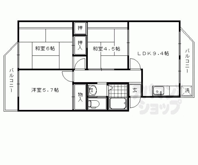 【第二西の京マンション】間取