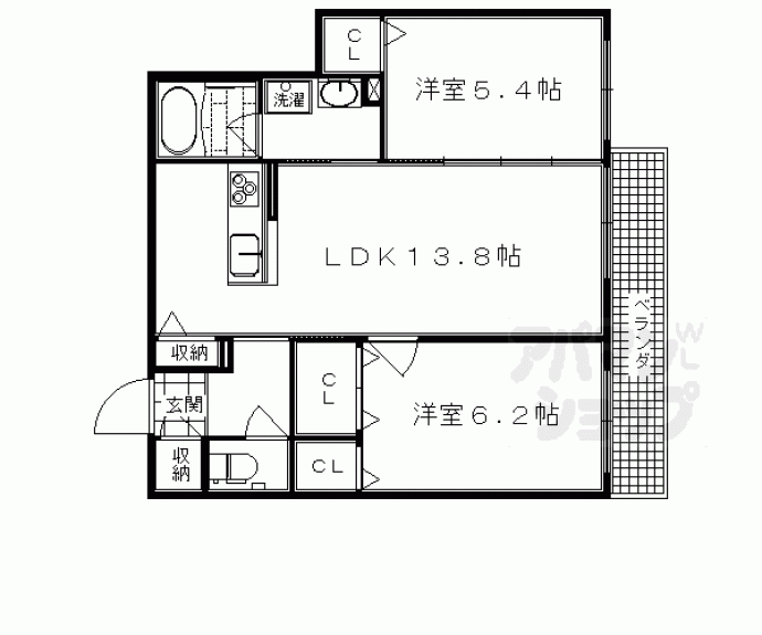 【シャーメゾン高新・嵯峨野】間取