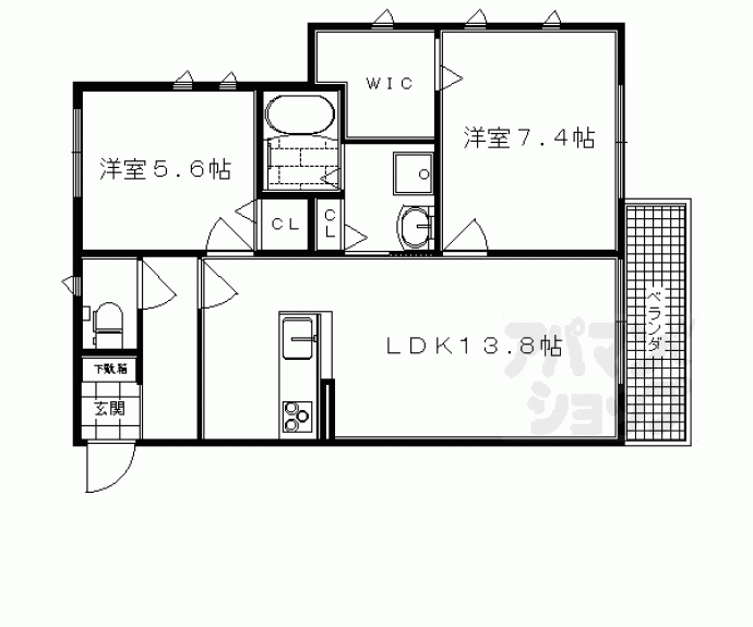 【シャーメゾン高新・嵯峨野】間取