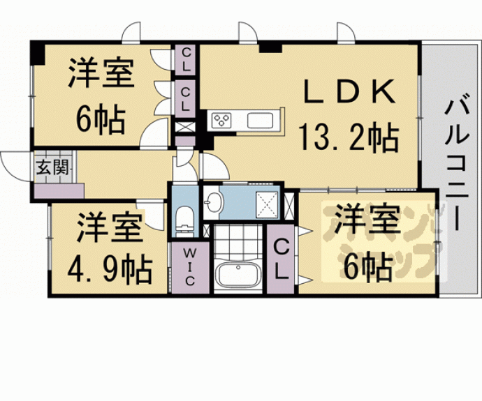 【パインフィールド洛西】間取