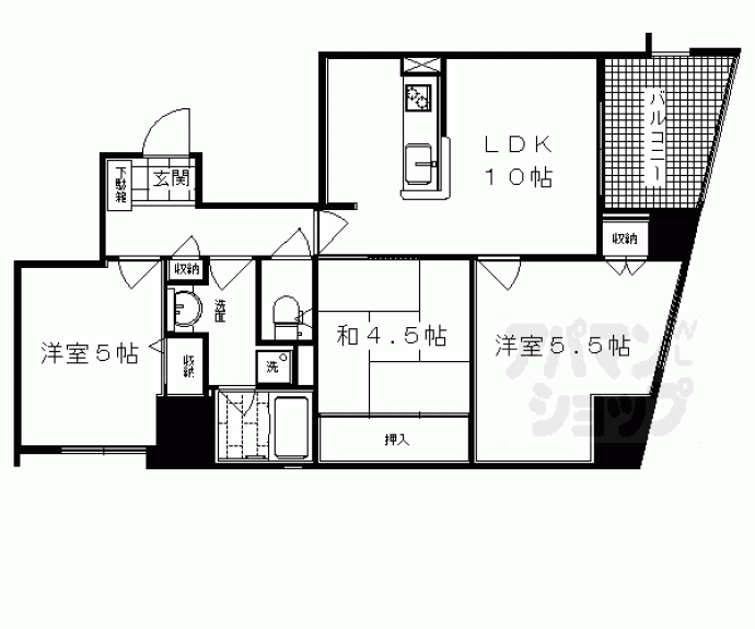 【パインフィールド西院】間取