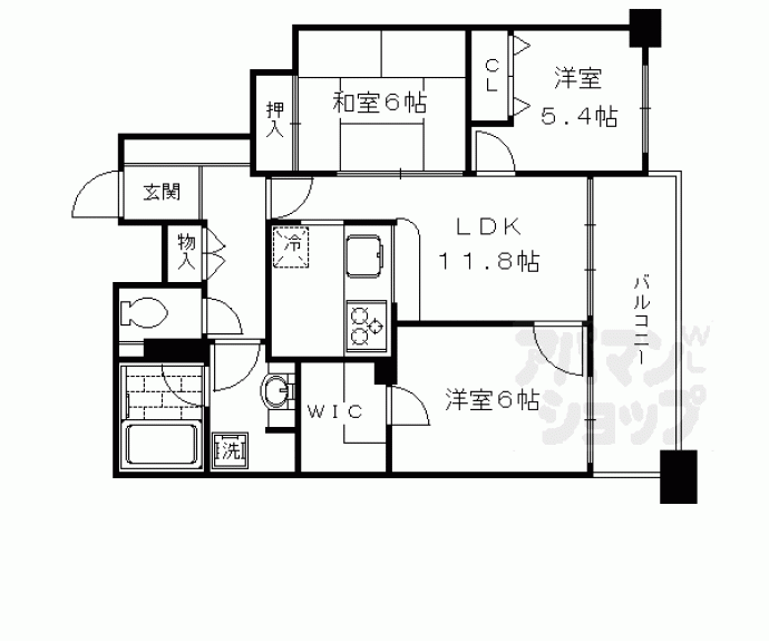 【デ・リード京都西院】間取