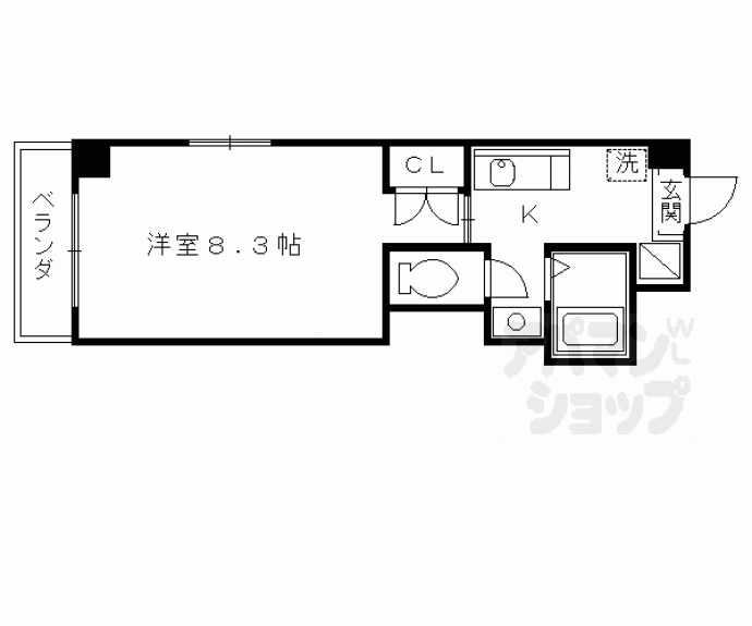 【アンシャーレ西ノ京】間取