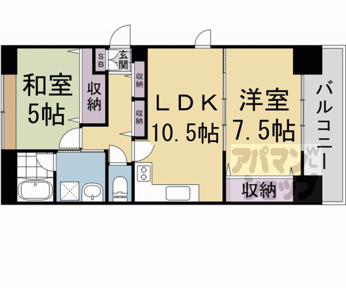 【ゴールドハイツ五条】間取