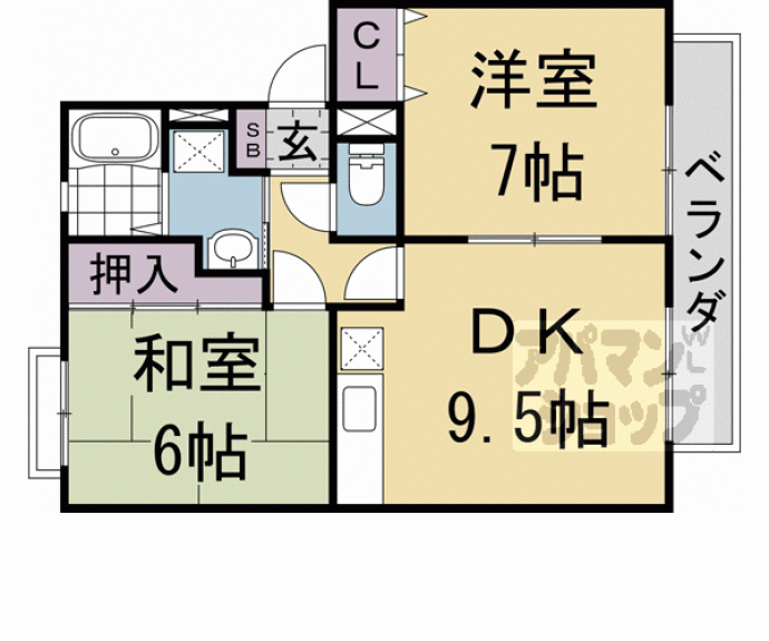 【上桂サンシティーＢ棟】間取