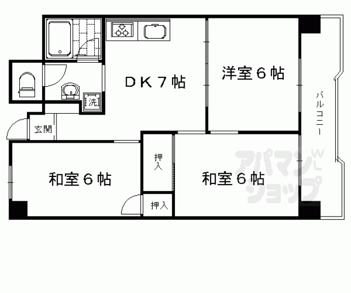 【京都四条グランドハイツ】間取