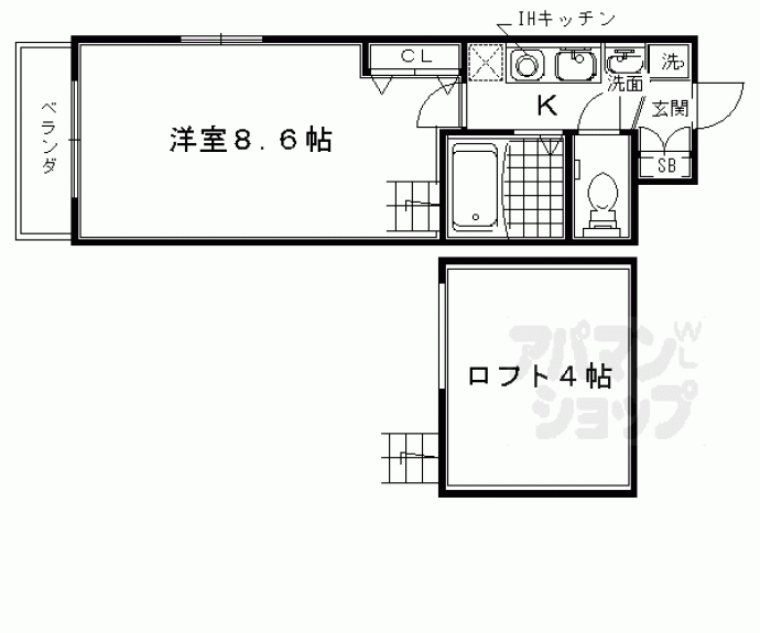 【西院くめマンション】間取