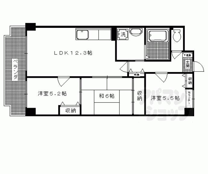 【グランビュー嵐山】間取