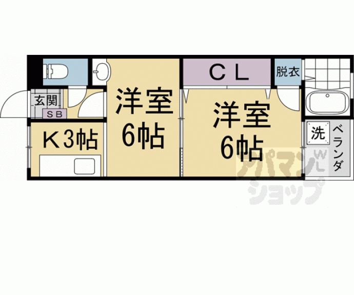 【サニーウイング西京極】間取