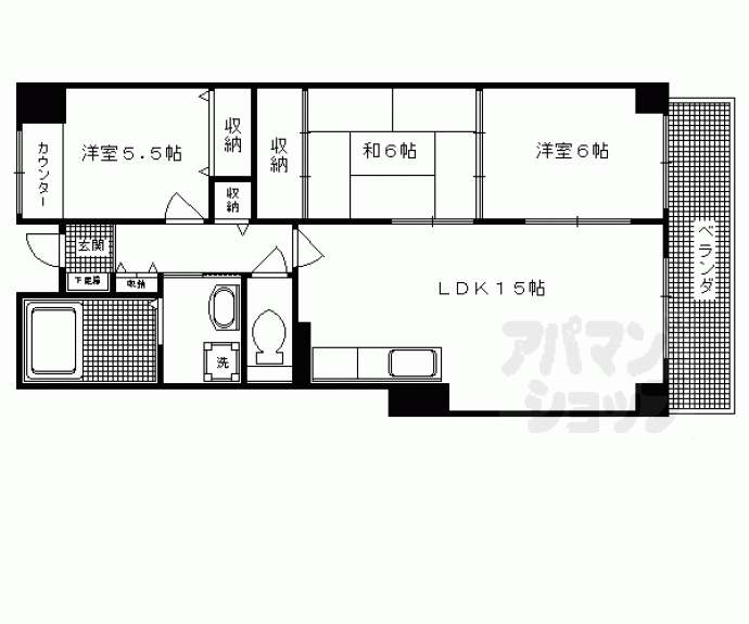 【パレスコート二条】間取