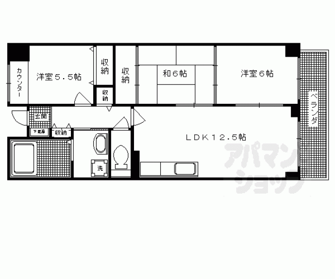 【パレスコート二条】間取