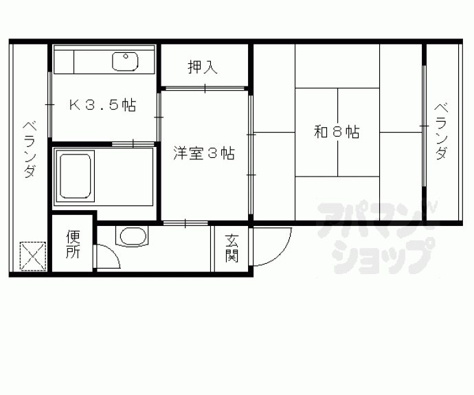 【洛西マンションⅠ】間取